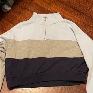 quarter zip cropped sweatshirt